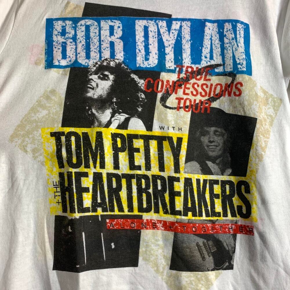 1986 BOB DYLAN TOM PETTY AND THE HEARTBREAKERS True Confessions Tour tee shirt M